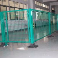 仓库车间隔离网框架护栏网黄绿色可移动室内工厂设备加粗铁丝网