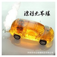 河北华企吹制高硼硅玻璃汽车酒瓶高档玻璃艺术醒酒器包装厂家